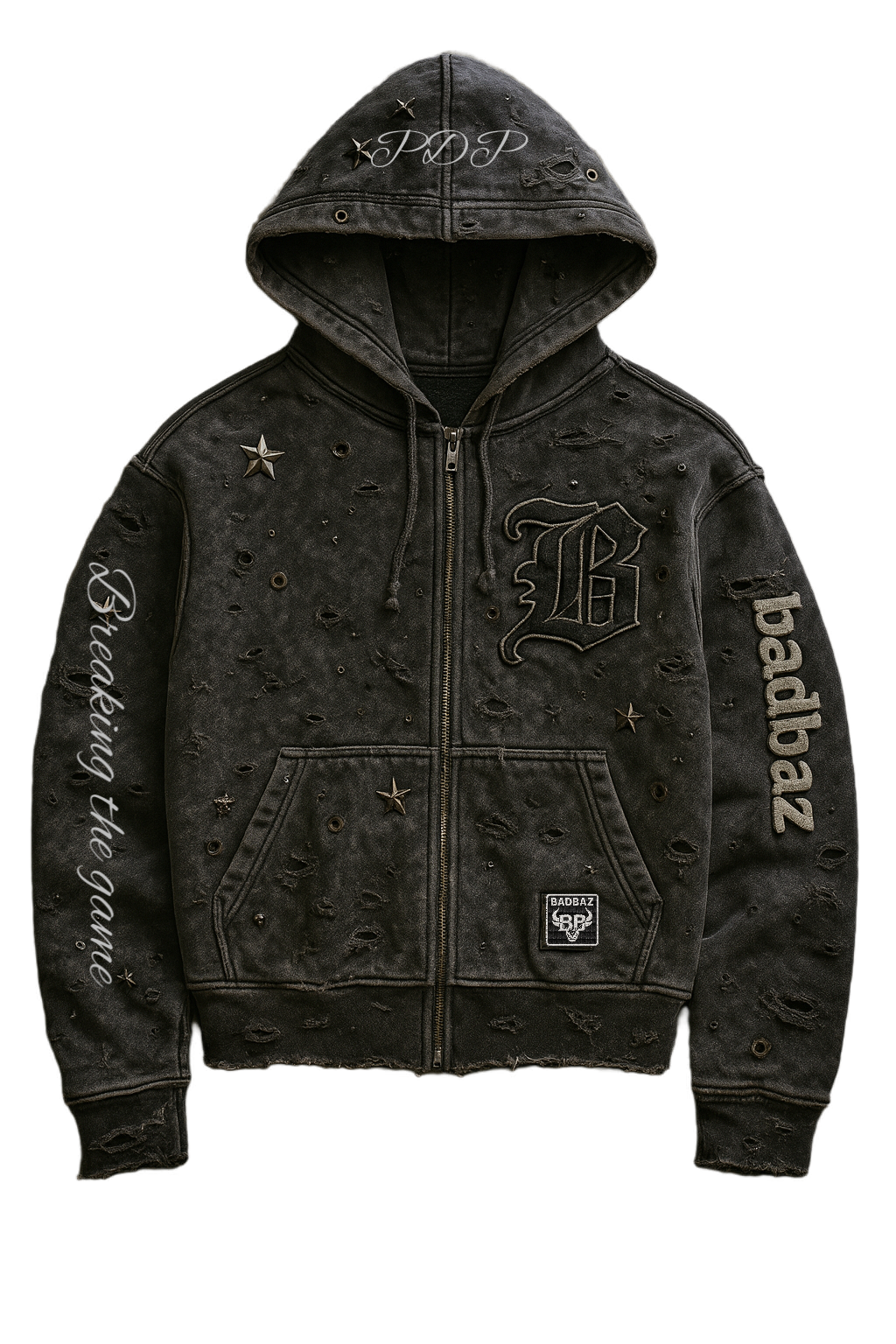 BADBAZ® – “Breaking The Game” Distressed Hoodie (Limited Drop)